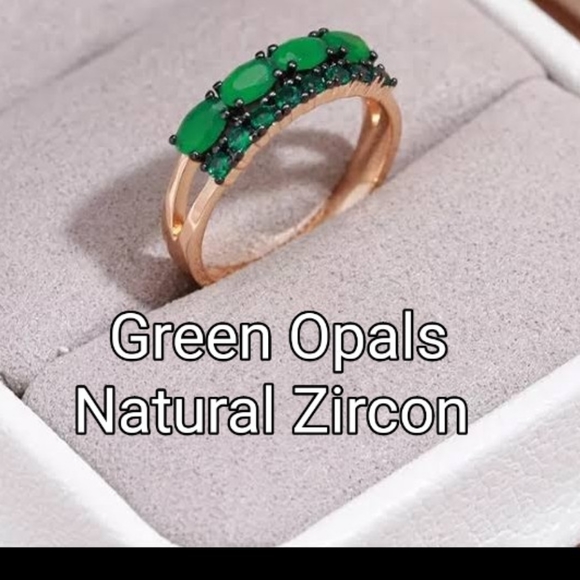 Green Opals Fashion Ring - Picture 2 of 14